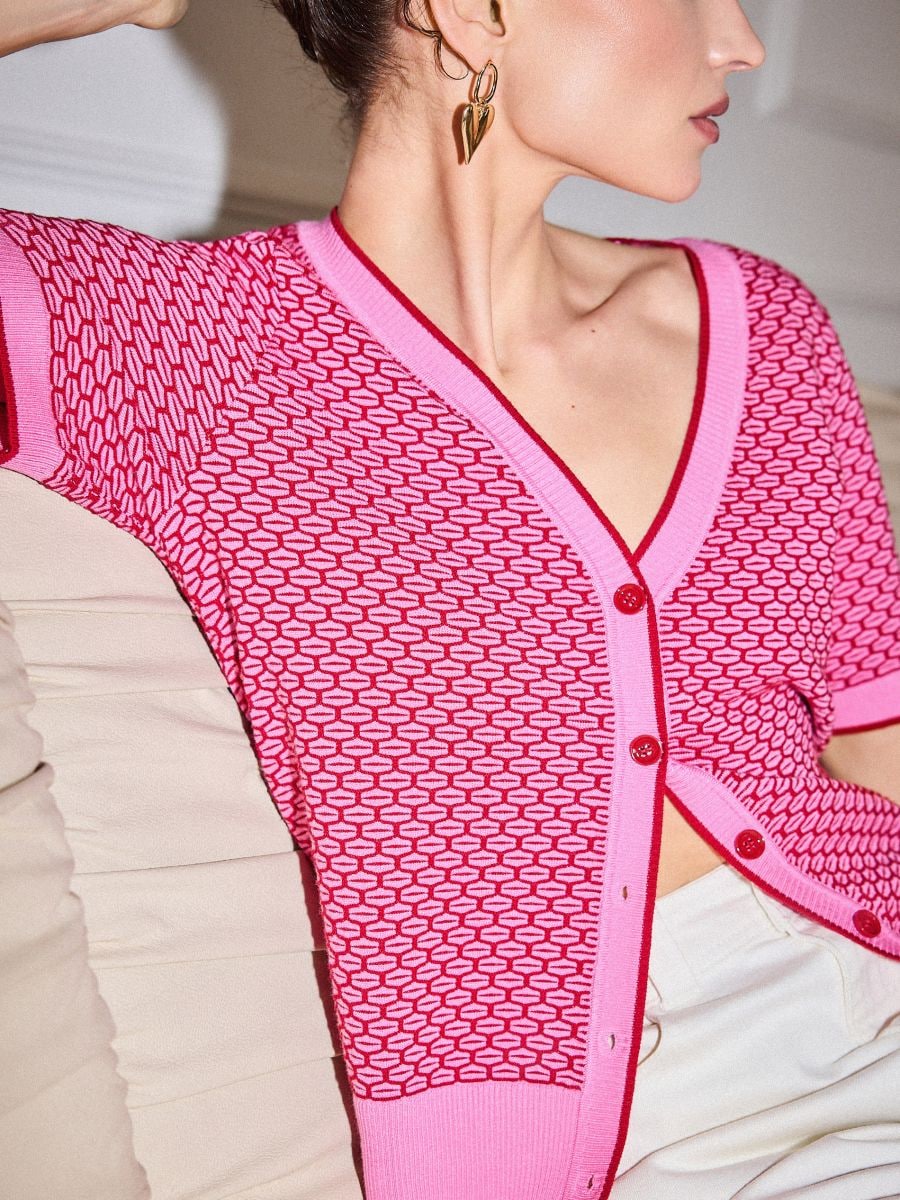 Cardigan - Roz intens - MOHITO