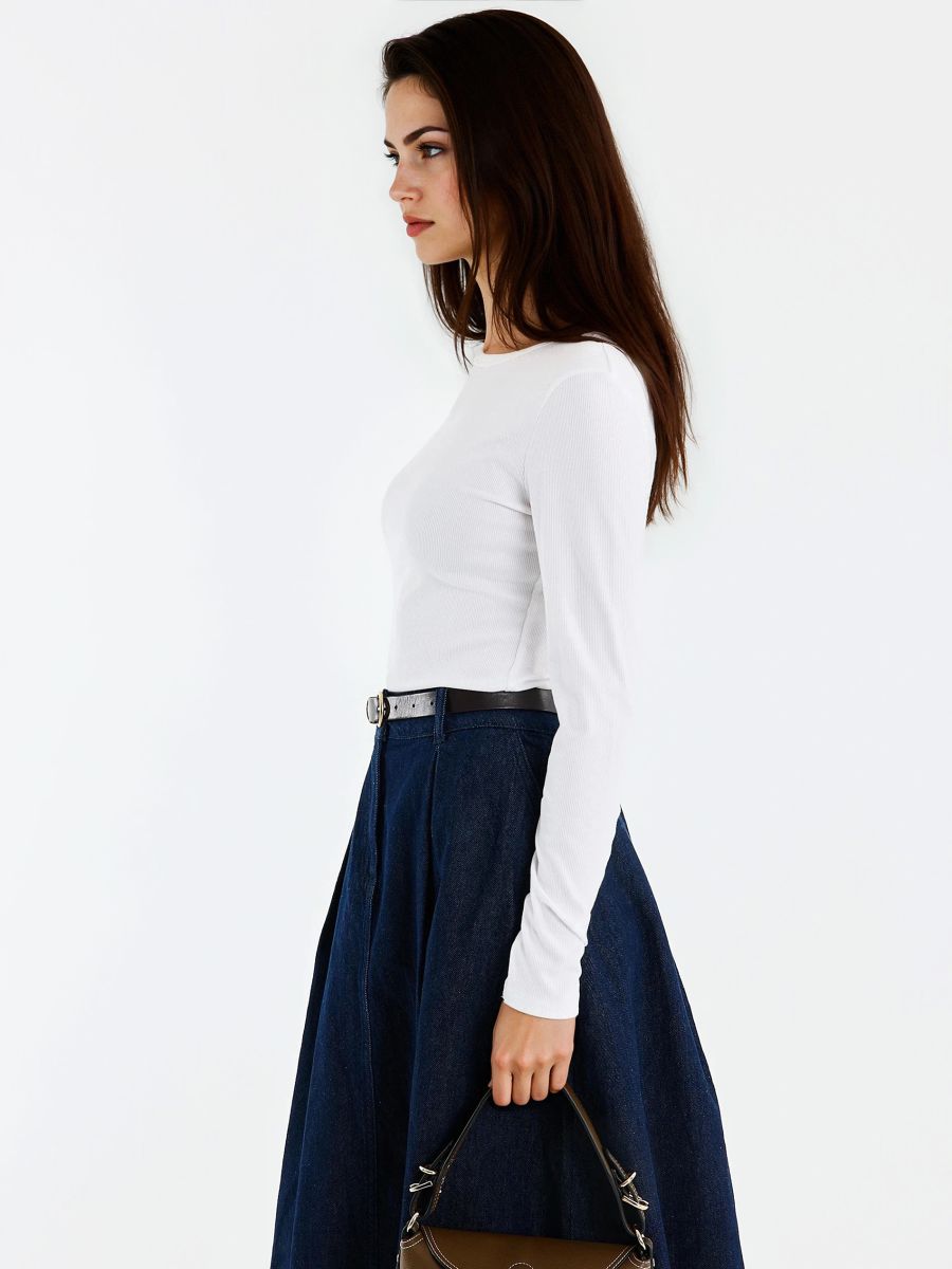 Dopasowana biała bluzka - biały - MOHITO