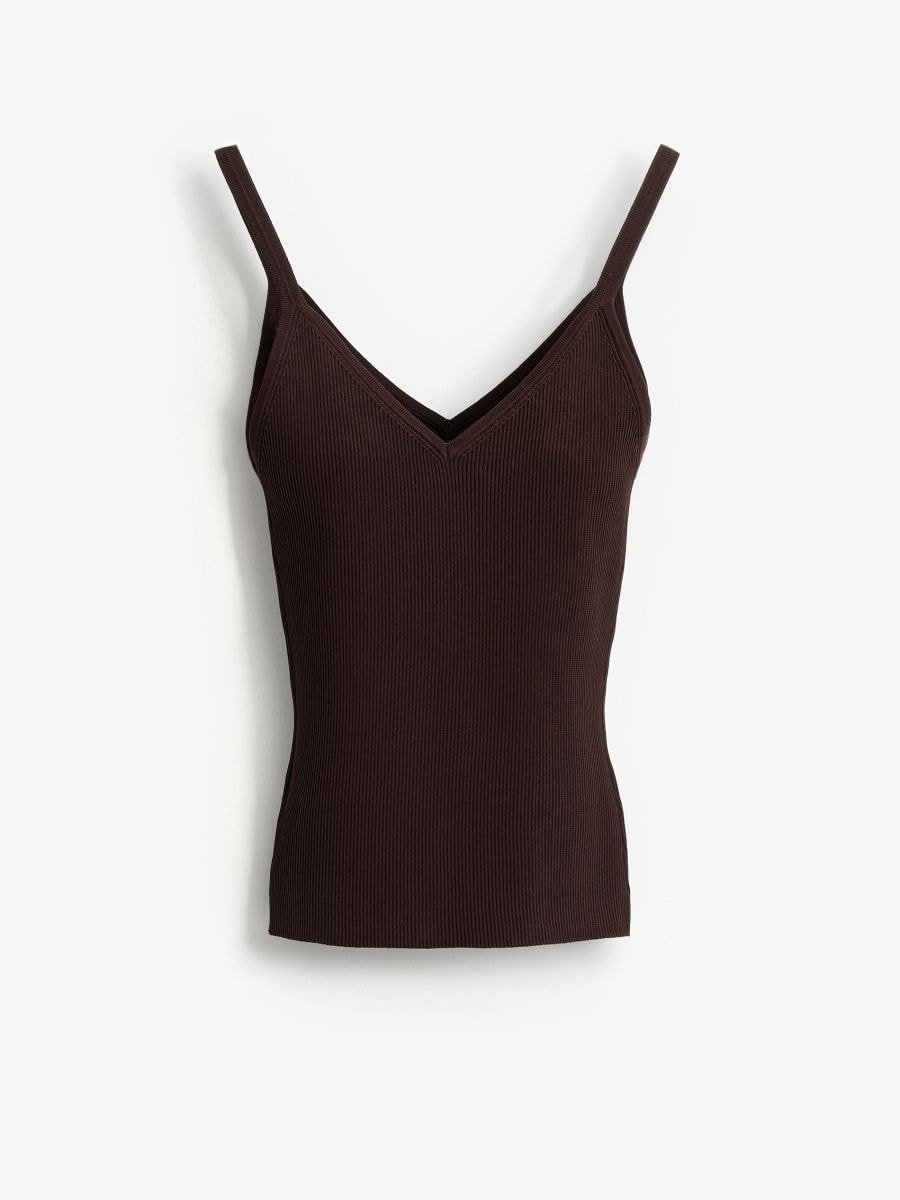 Top na ramiączkach - brązowy - MOHITO