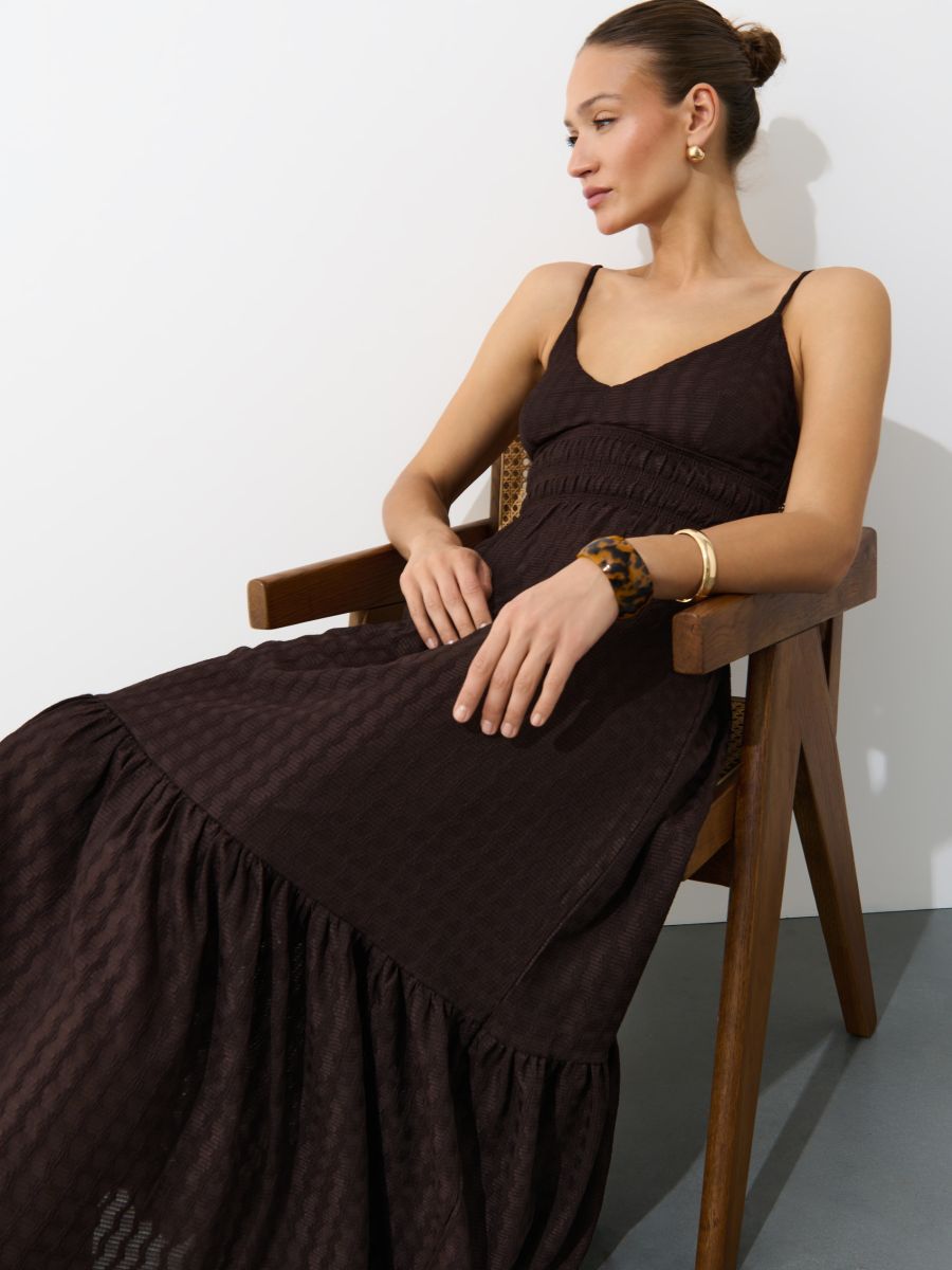 Rochie maxi - Maro închis - MOHITO