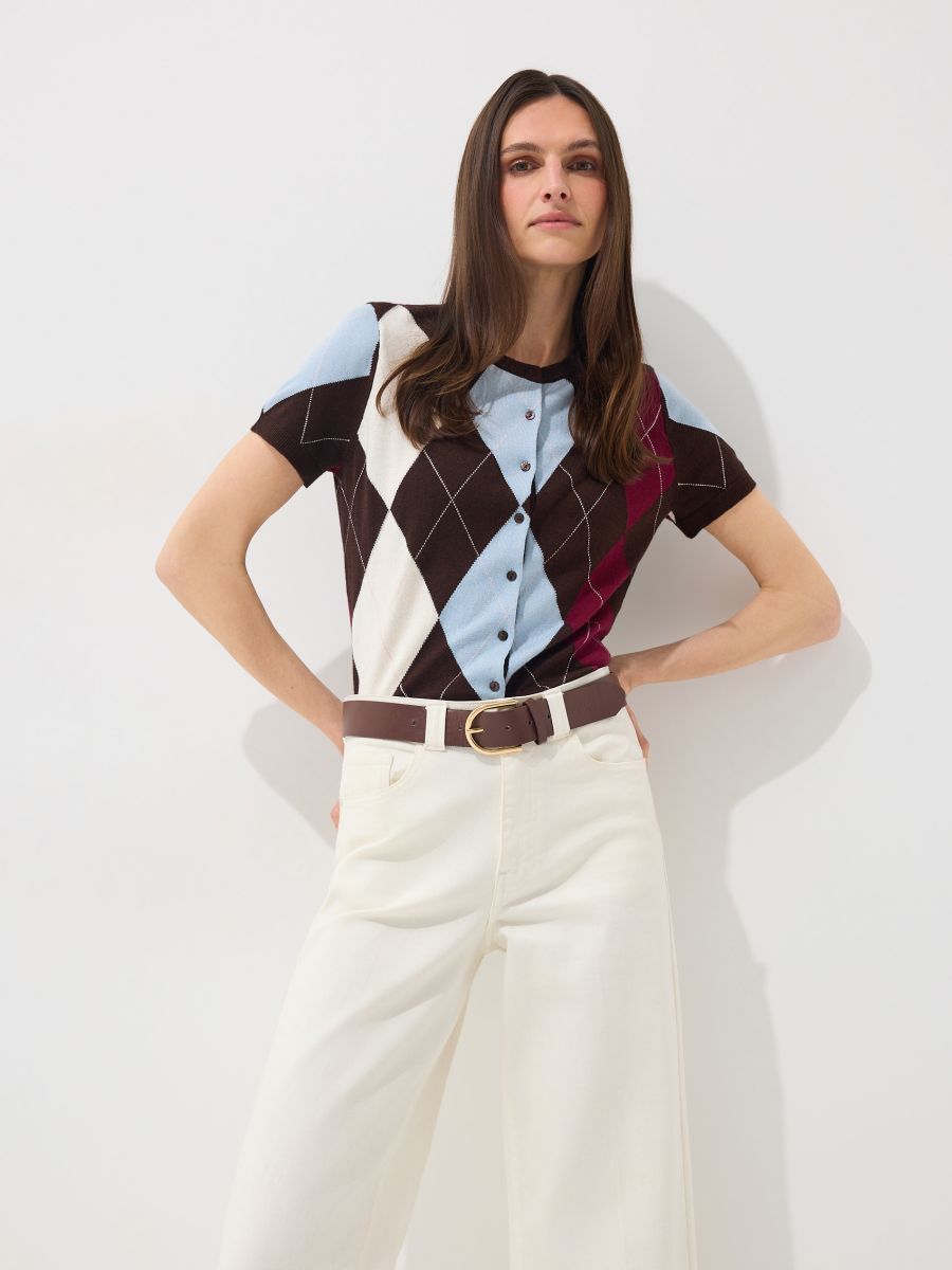 Kardigan z krótkim rękawem Kardigan z krótkim rękawem - brązowy - MOHITO