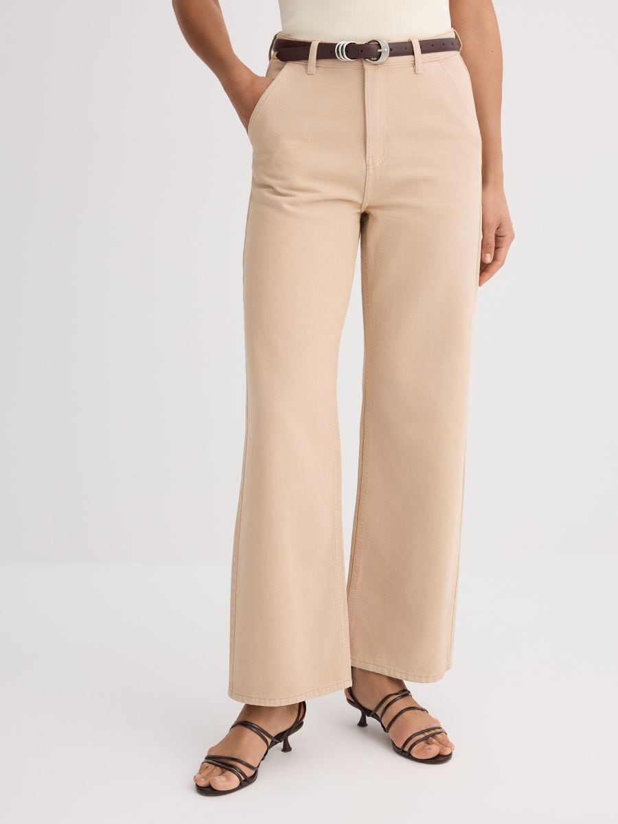 Blugi wide leg Blugi wide leg - Beige - MOHITO
