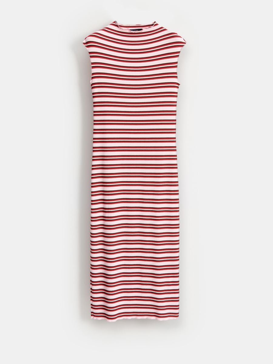 Rochie midi mulată - Roz - MOHITO