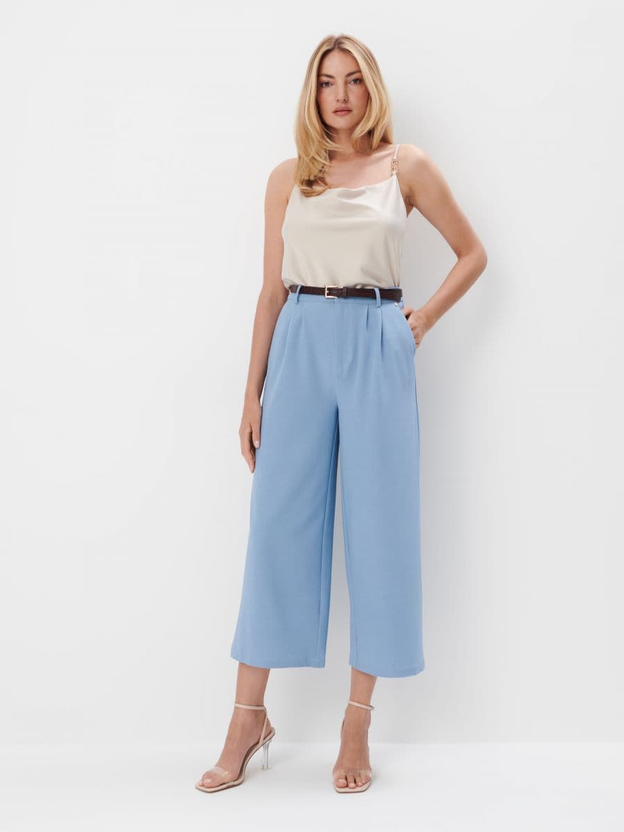 Pantaloni Palazzo Donna Selected Femme - Marlene Relaxed, Taglio Ampio, Nero, Taglia 36 - 3