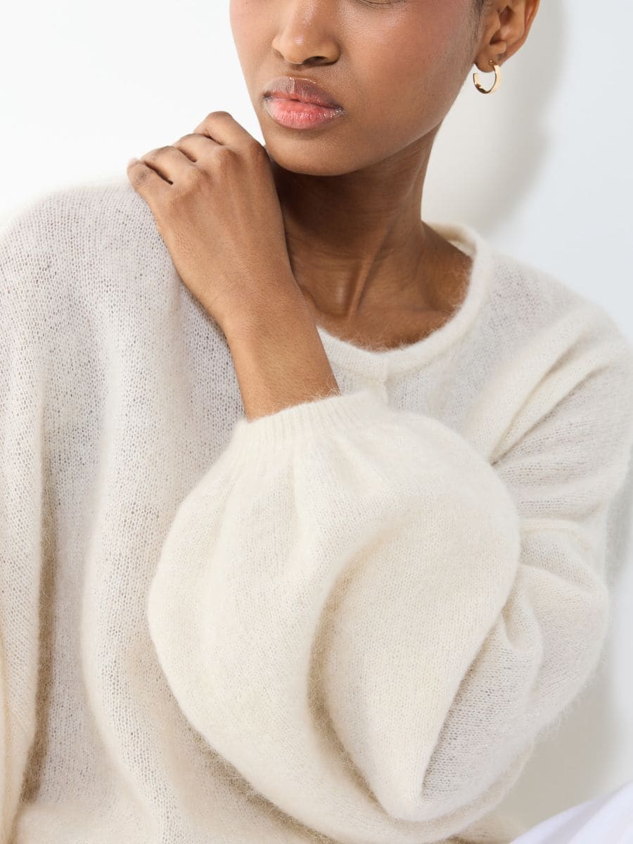 Kardigan z domieszką wełny i moheru - kremowy - MOHITO