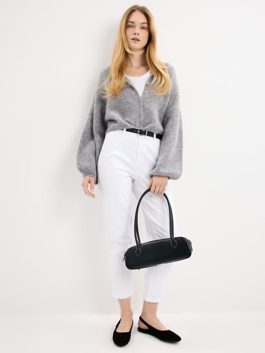 Szary kardigan z domieszką wełny i moheru - szary - MOHITO