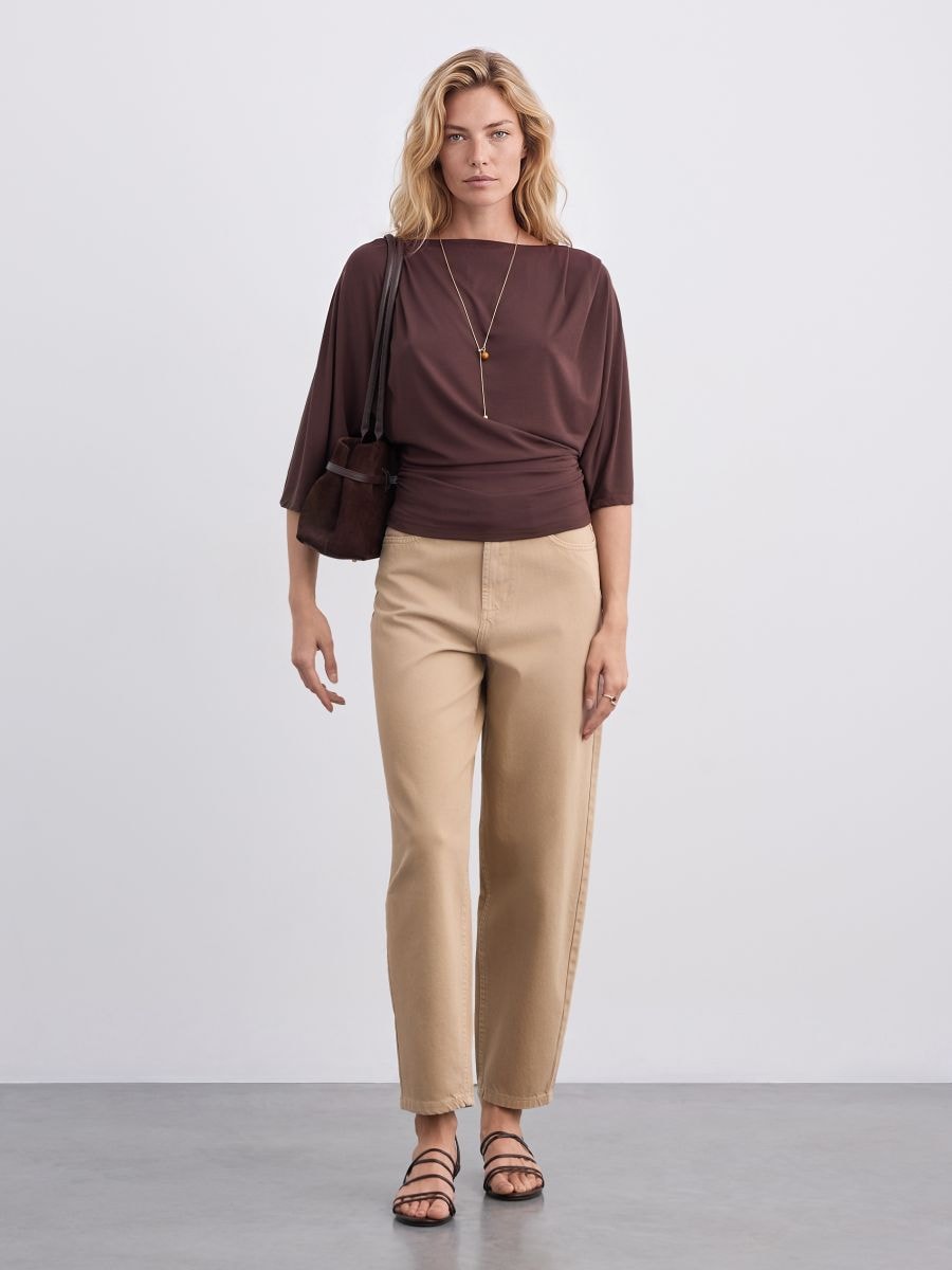 Blugi balloon - Beige - MOHITO