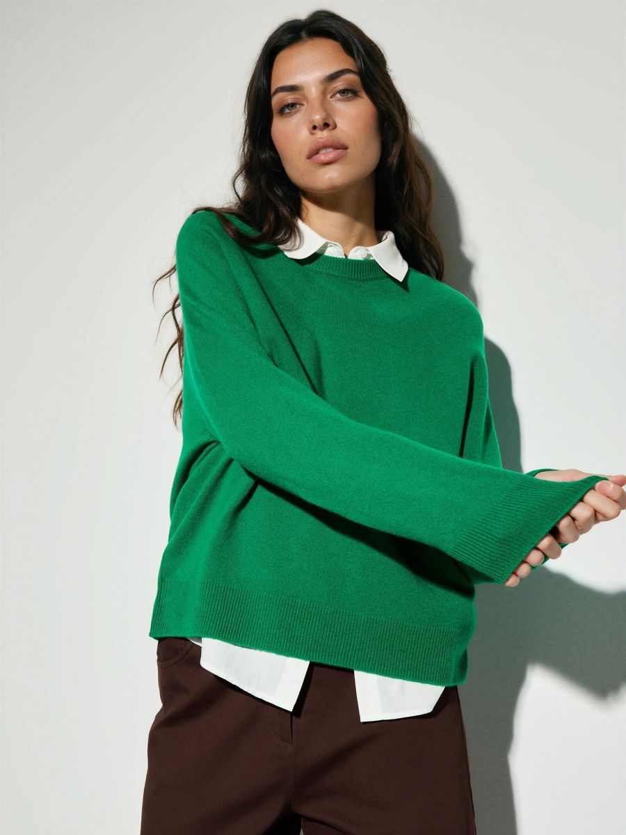 Wełniany zielony sweter Wełniany zielony sweter - zielony - MOHITO