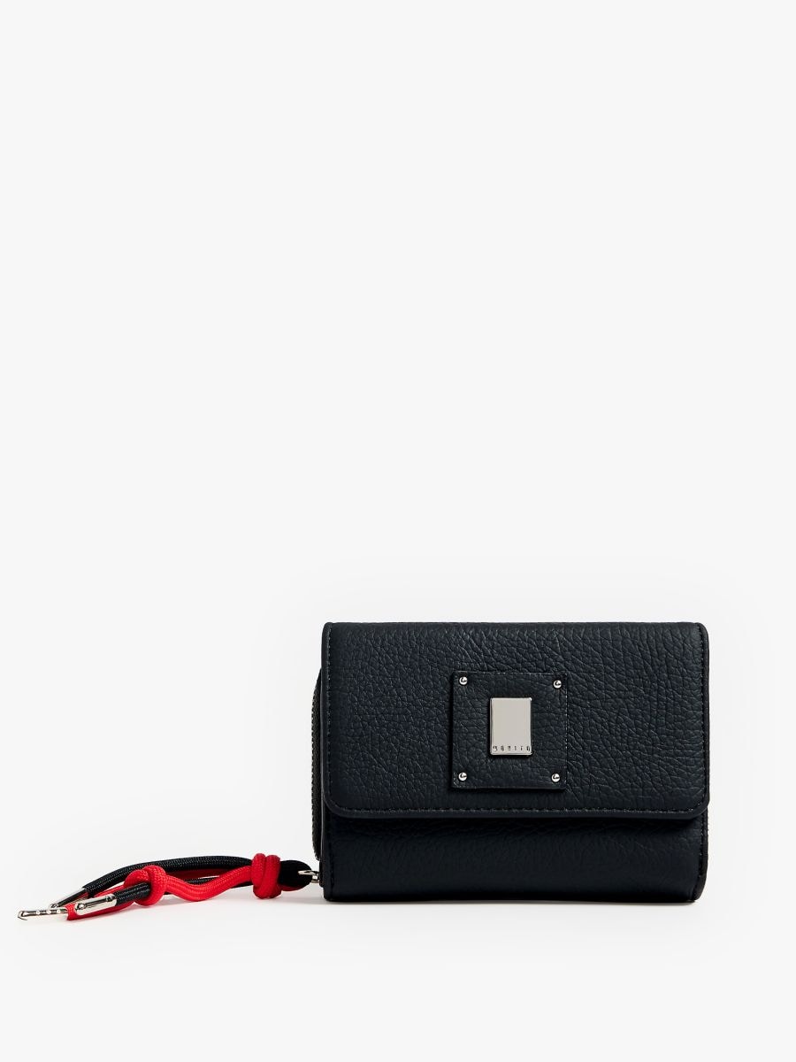 Mały portfel z ozdobnym brelokiem - czarny - MOHITO