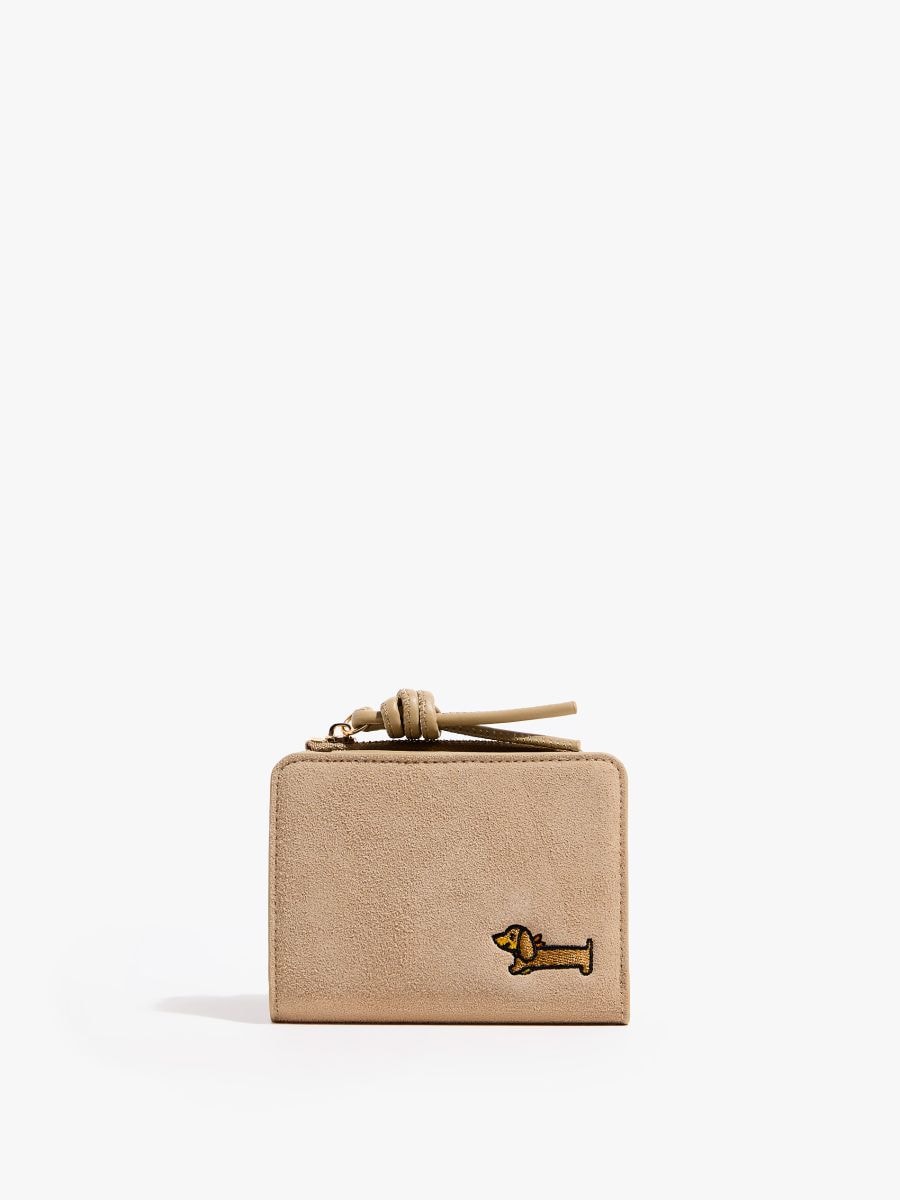 Mały portfel z nadrukiem - beżowy - MOHITO