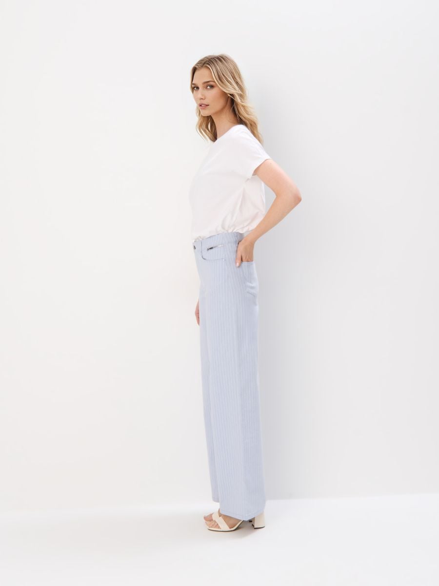 gograpa99★ Spodnie z szeroką nogawką Kolor błękitny - MOHITO - 122CD-05P