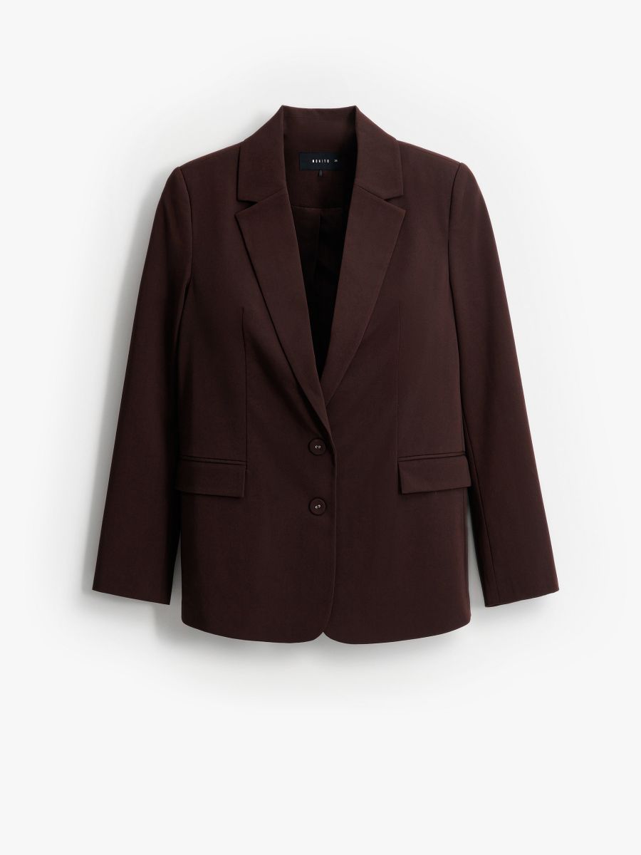 Czekoladowa marynarka regular Czekoladowa marynarka regular - ciemnobrązowy - MOHITO