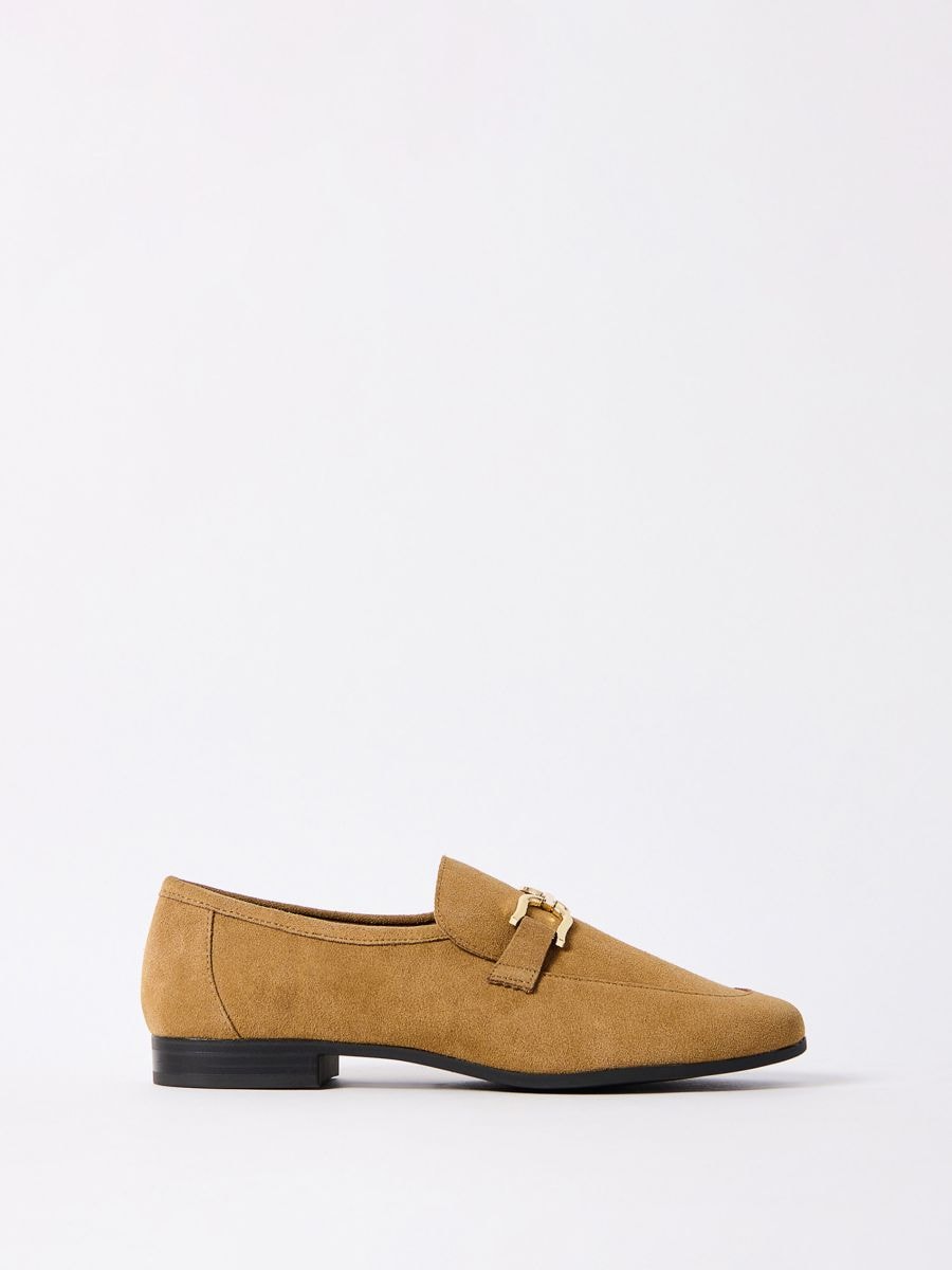 Skórzane loafersy Skórzane loafersy - beżowy - MOHITO