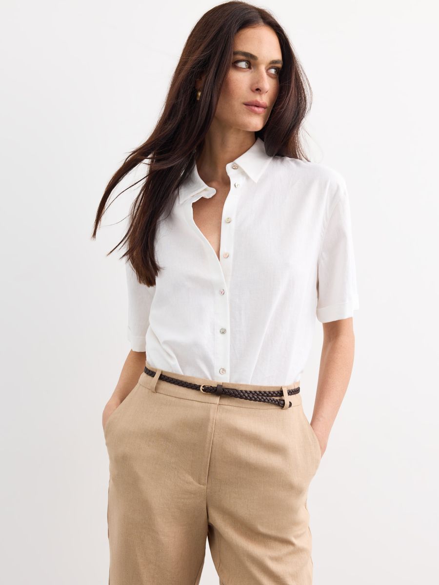 Koszula z krótkim rękawem - biały - MOHITO