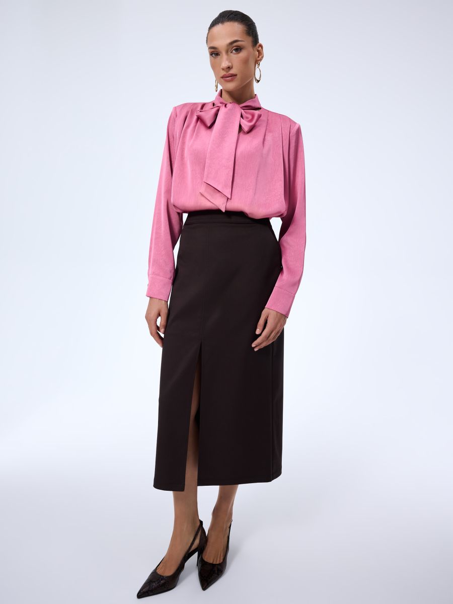 Bluza z vrvico na izrezu - roza - MOHITO - 3