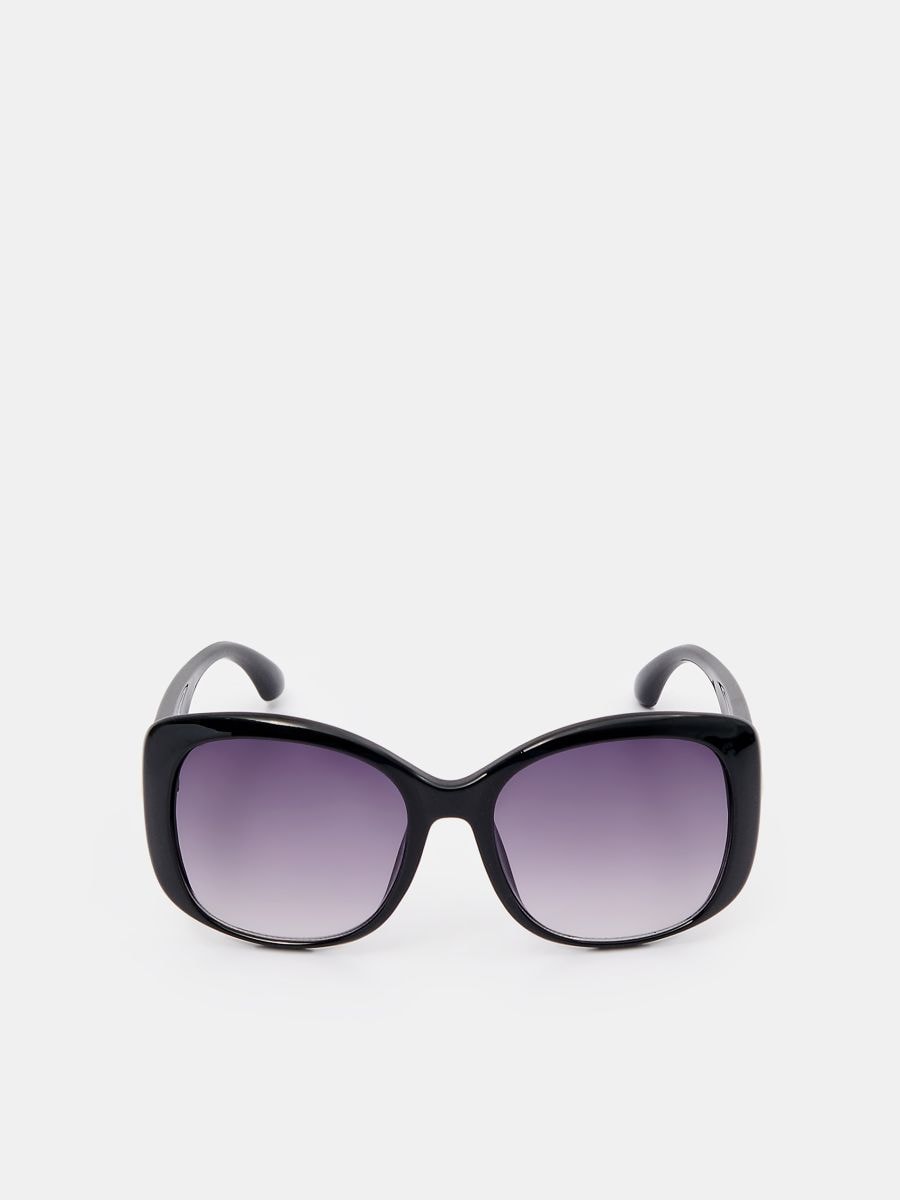 Okrągłe okulary przeciwsłoneczne - czarny - MOHITO