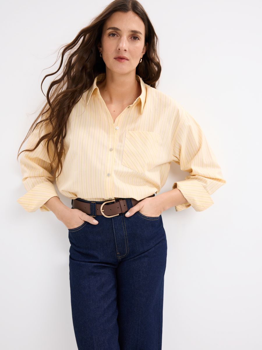 Cămașă cu conținut ridicat de bumbac Cămașă cu conținut ridicat de bumbac - Galben - MOHITO