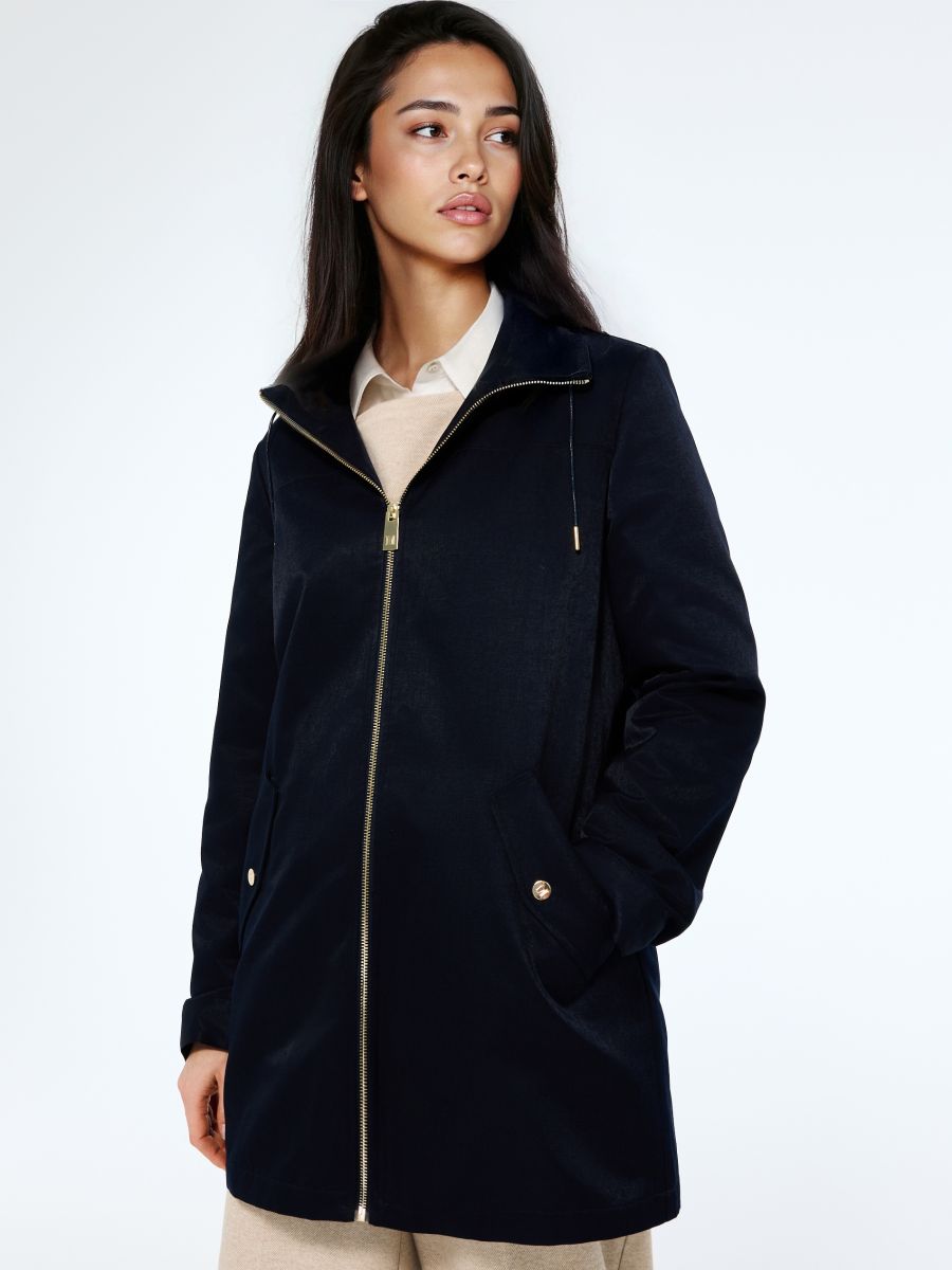 Kurtka parka basic - granatowy - MOHITO