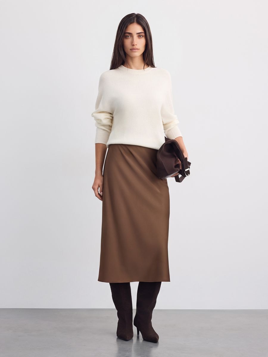 Wełniany sweter Wełniany sweter - biały - MOHITO