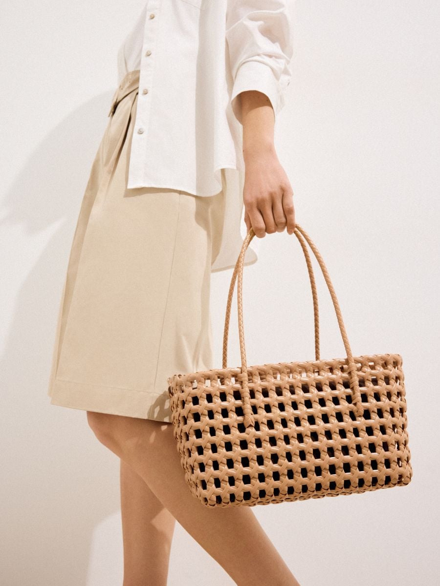 Torebka z saszetką - beżowy - MOHITO