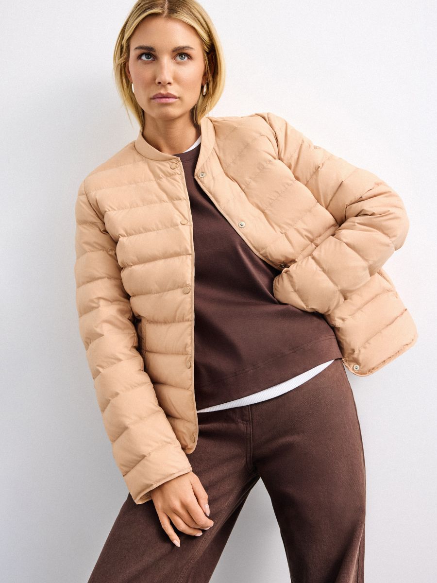 Geacă matlasată - Beige - MOHITO