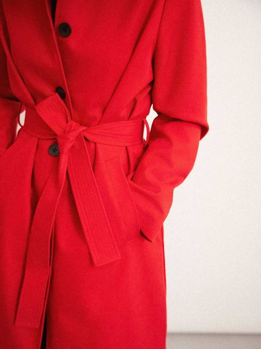 Czerwony trencz - czerwony - MOHITO