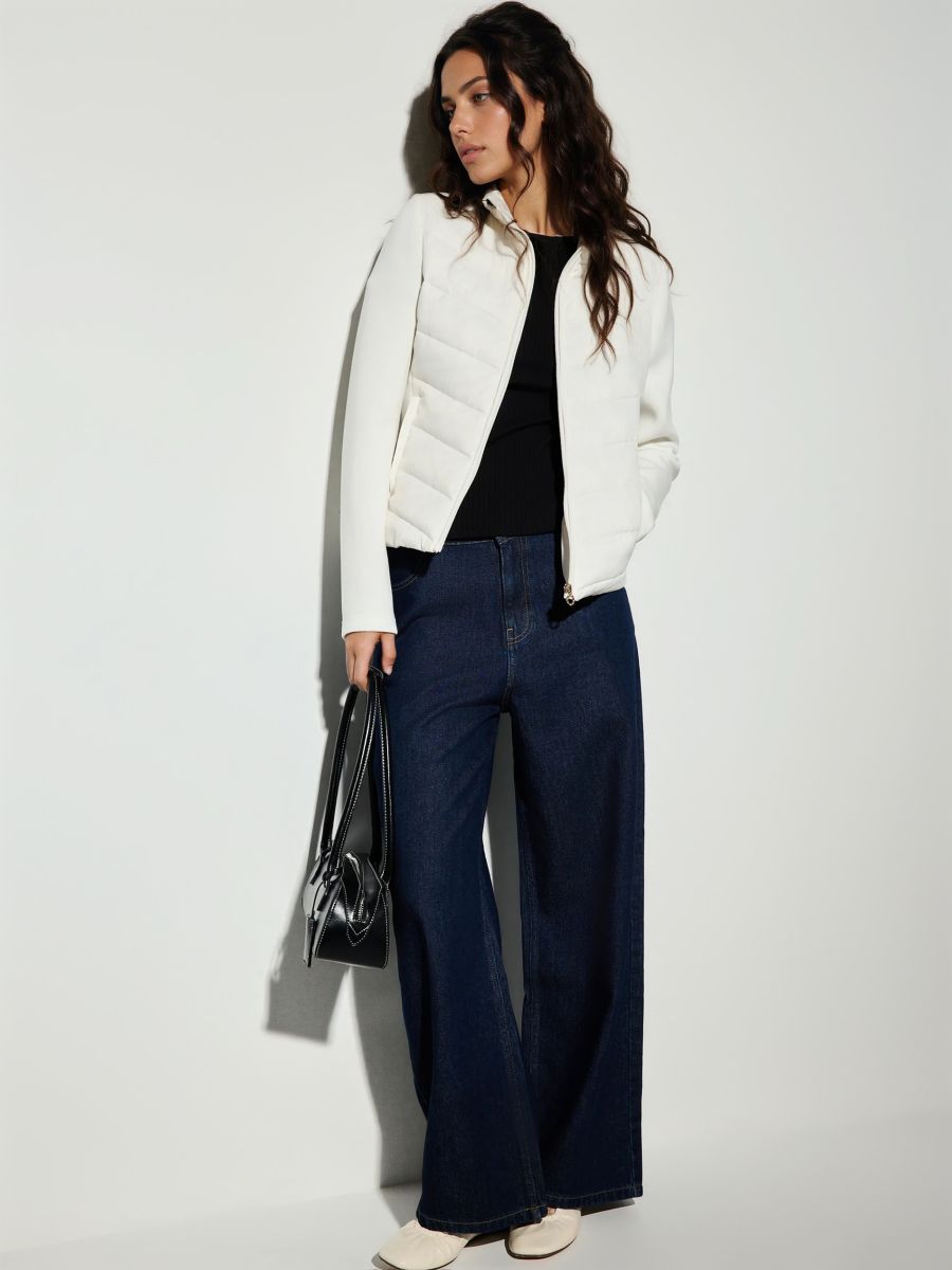 Kurtka pikowana - kremowy - MOHITO