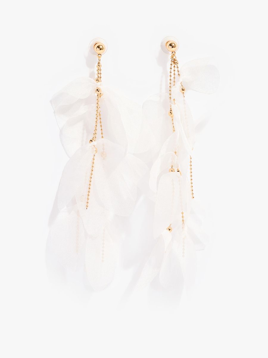 Wiszące kolczyki - biały - MOHITO