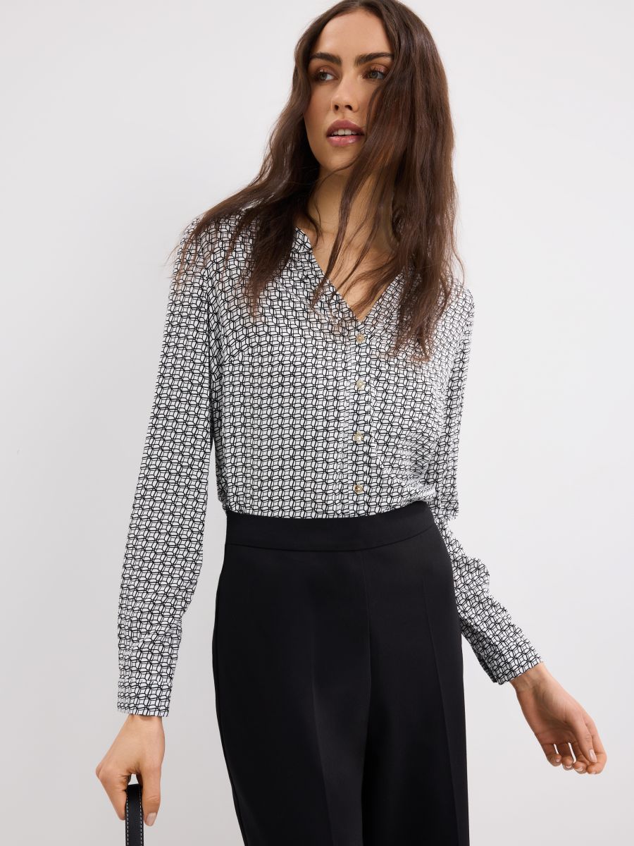 Bluzka z wiskozy - biały - MOHITO