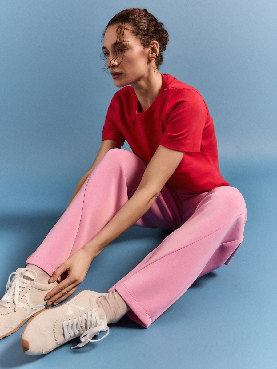 Skórzane sneakersy - beżowy - MOHITO