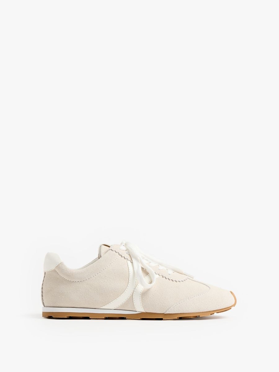 Skórzane sneakersy Skórzane sneakersy - beżowy - MOHITO
