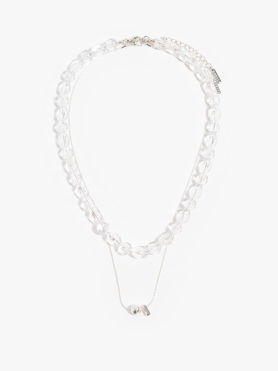 Zestaw naszyjników - srebrny - MOHITO