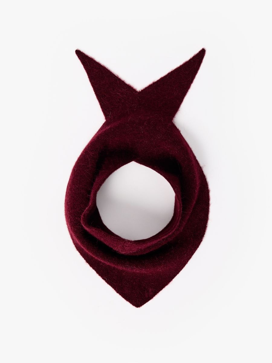 Szalik z wełną z alpaki - kasztanowy - MOHITO