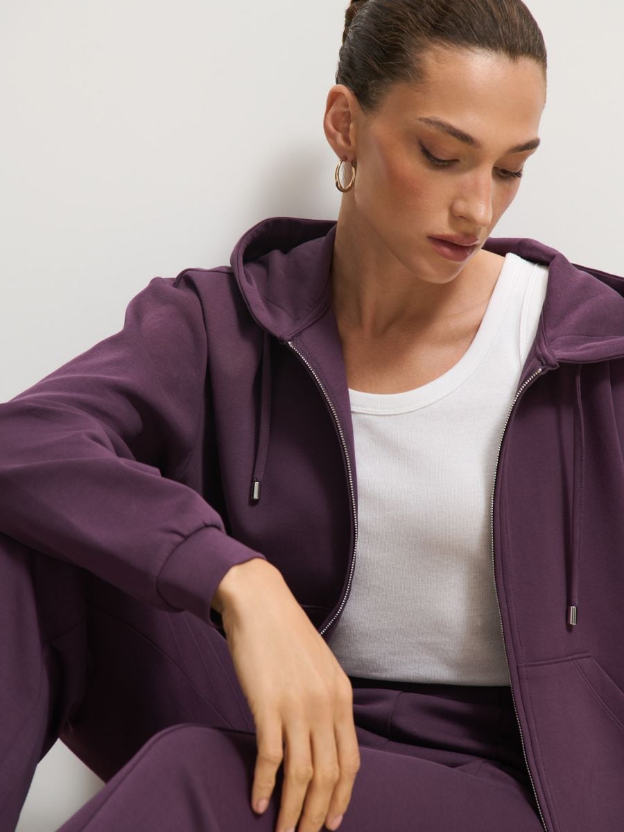 Bluza z kapturem - ciemny fiolet - MOHITO