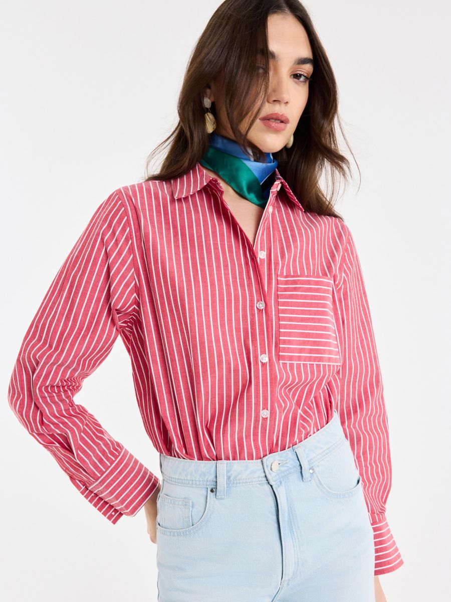 Koszula oversize - czerwony - MOHITO