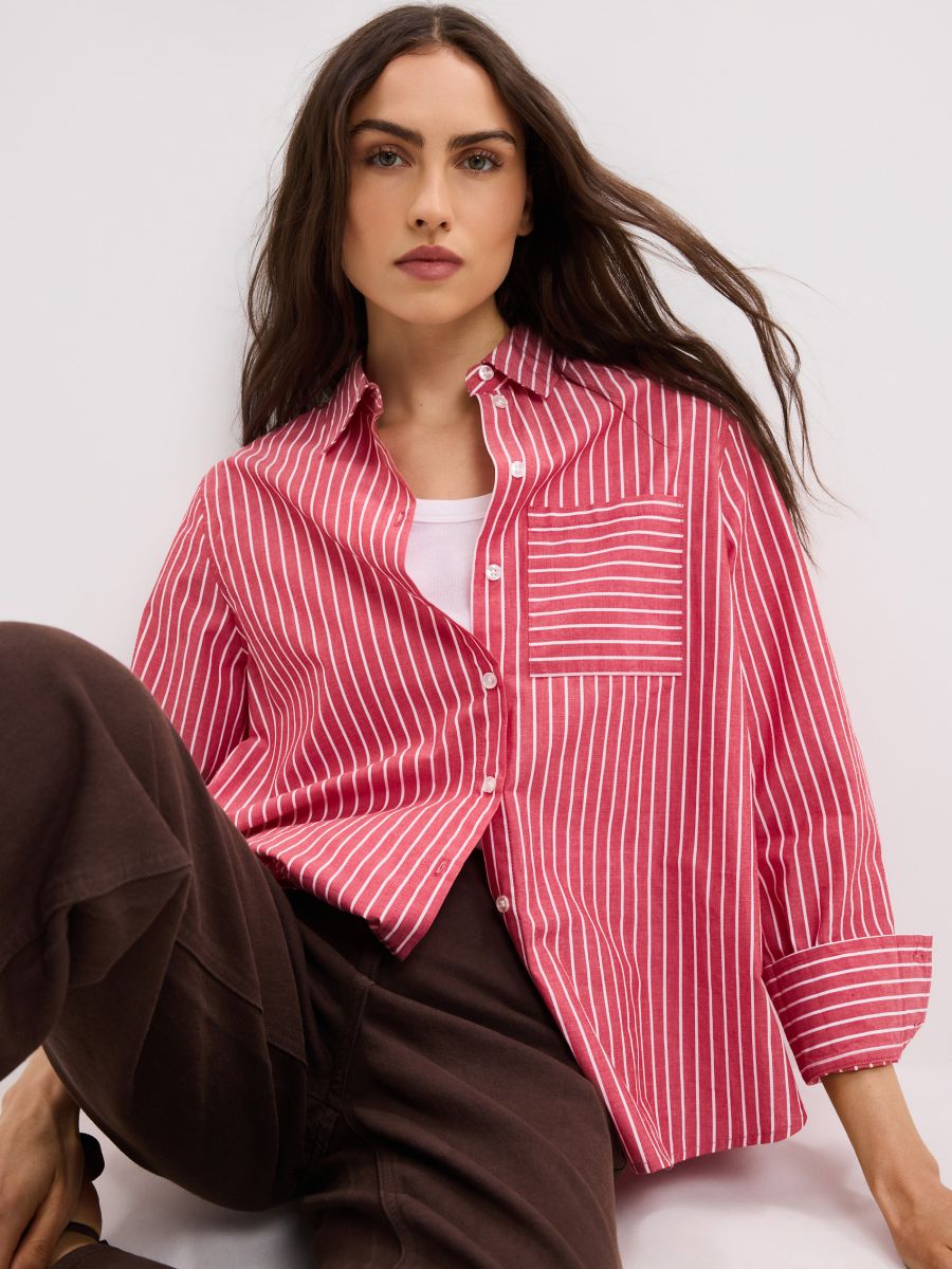 Koszula oversize - czerwony - MOHITO