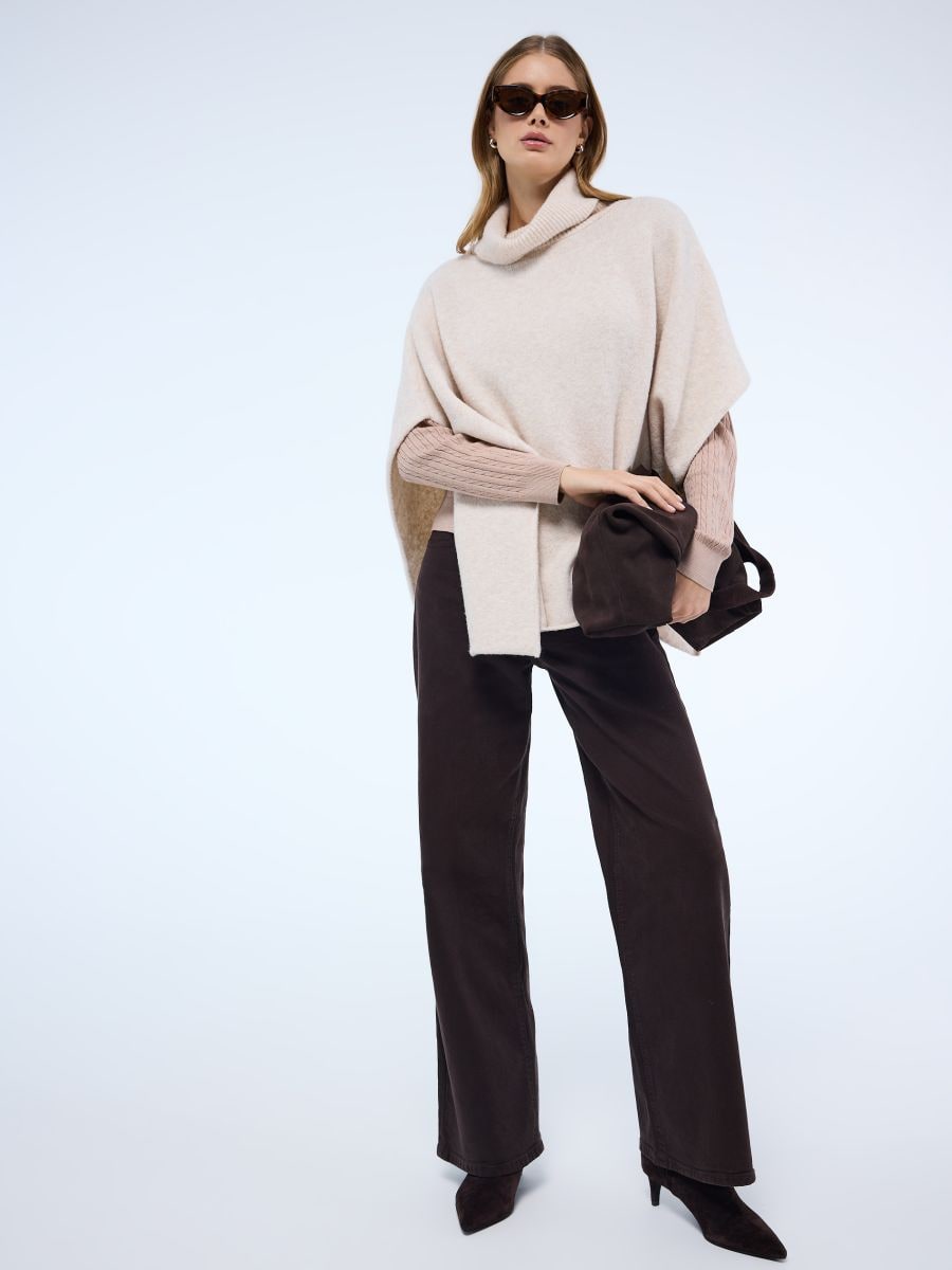 Ponczo - beżowy - MOHITO