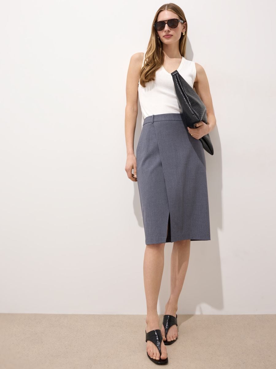Ołówkowa spódnica midi Ołówkowa spódnica midi - szary - MOHITO