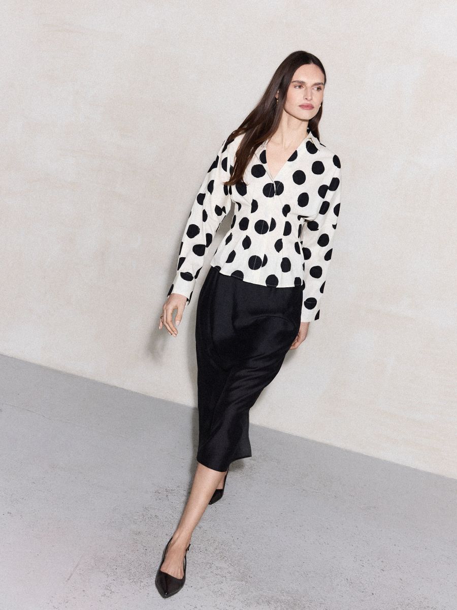 Cămașă cu picățele Cămașă cu picățele - Ivory - MOHITO