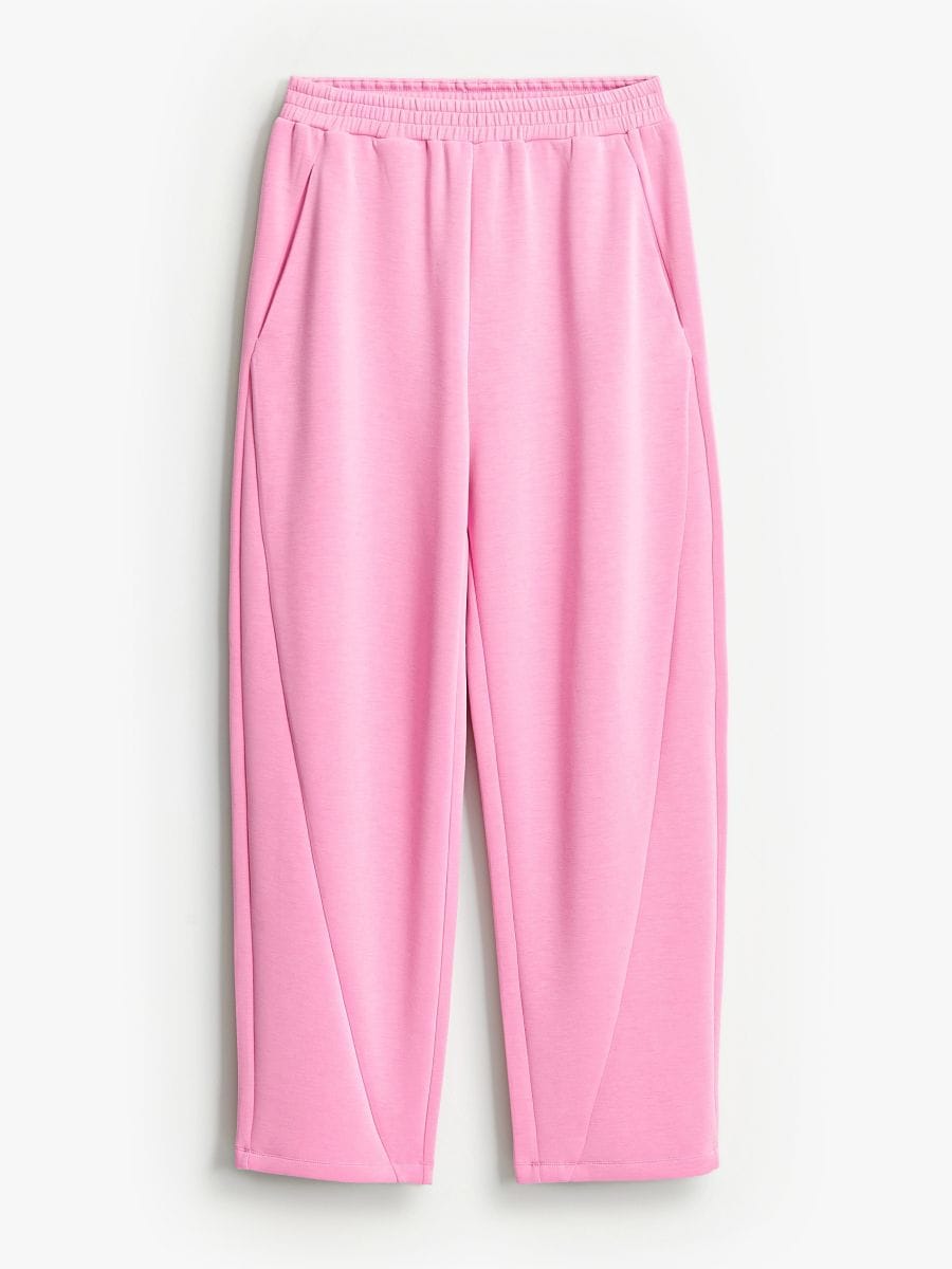 Różowe spodnie dresowe z modalem - różowy - MOHITO