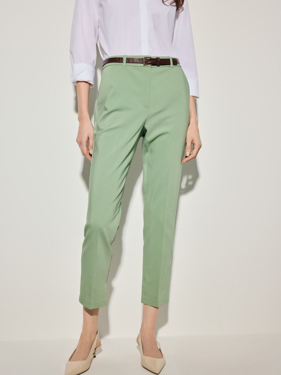 Pantaloni țigaretă cu curea Pantaloni țigaretă cu curea - Olive - MOHITO