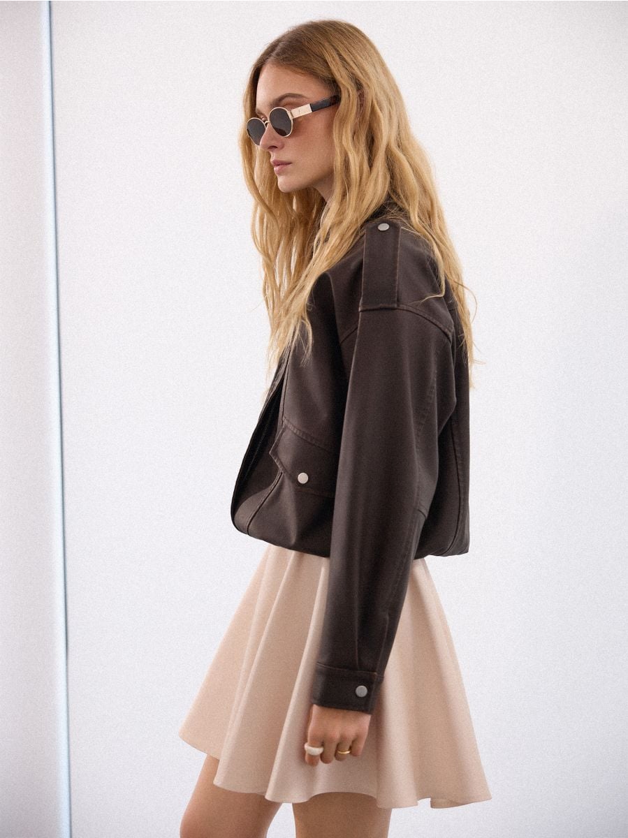 Fustă mini - Beige - MOHITO