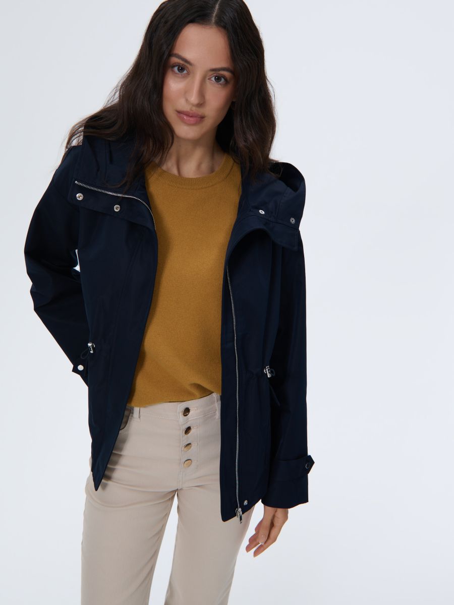 Kurtka parka z kapturem - granatowy - MOHITO