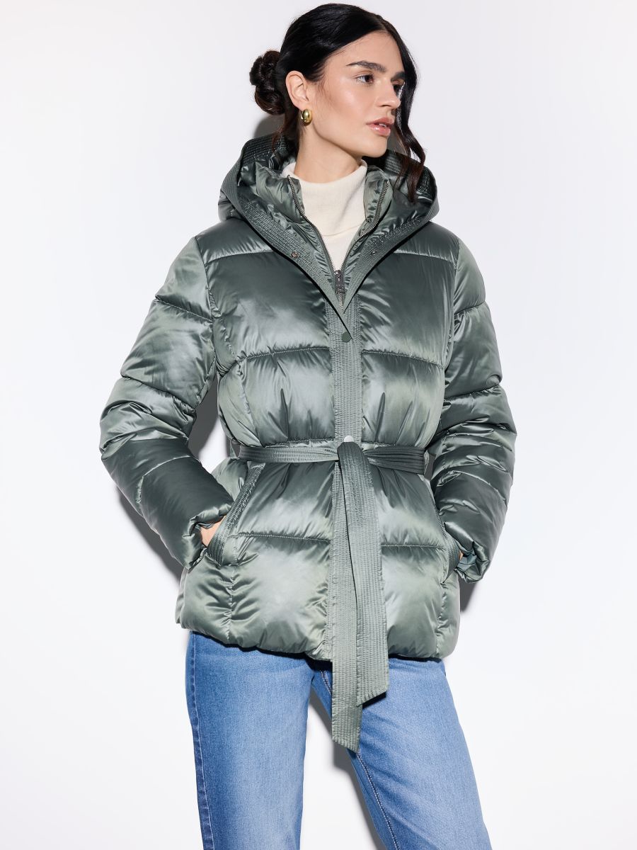 Pikowana zielona kurtka Kolor ciemny zielony - MOHITO - 257GQ-79X