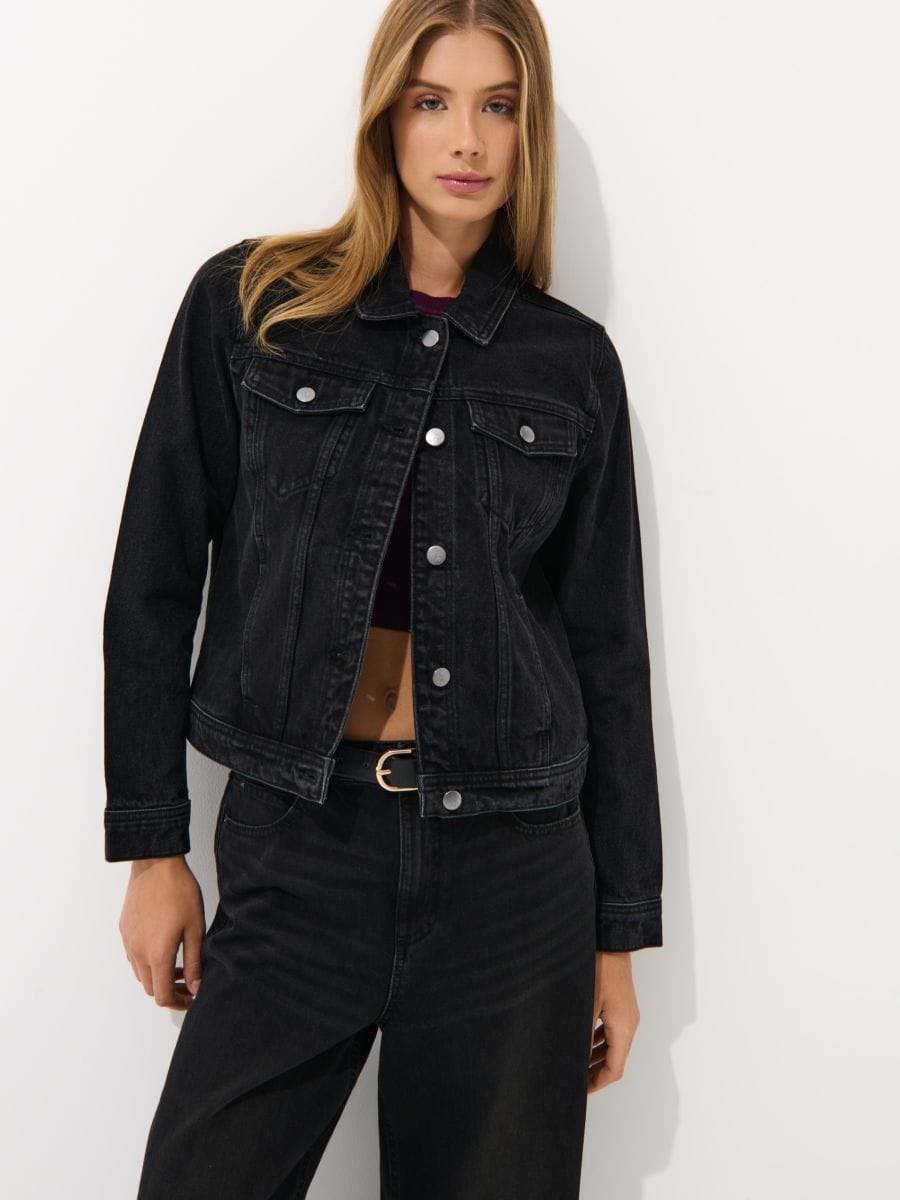Kurtka jeansowa - czarny - MOHITO