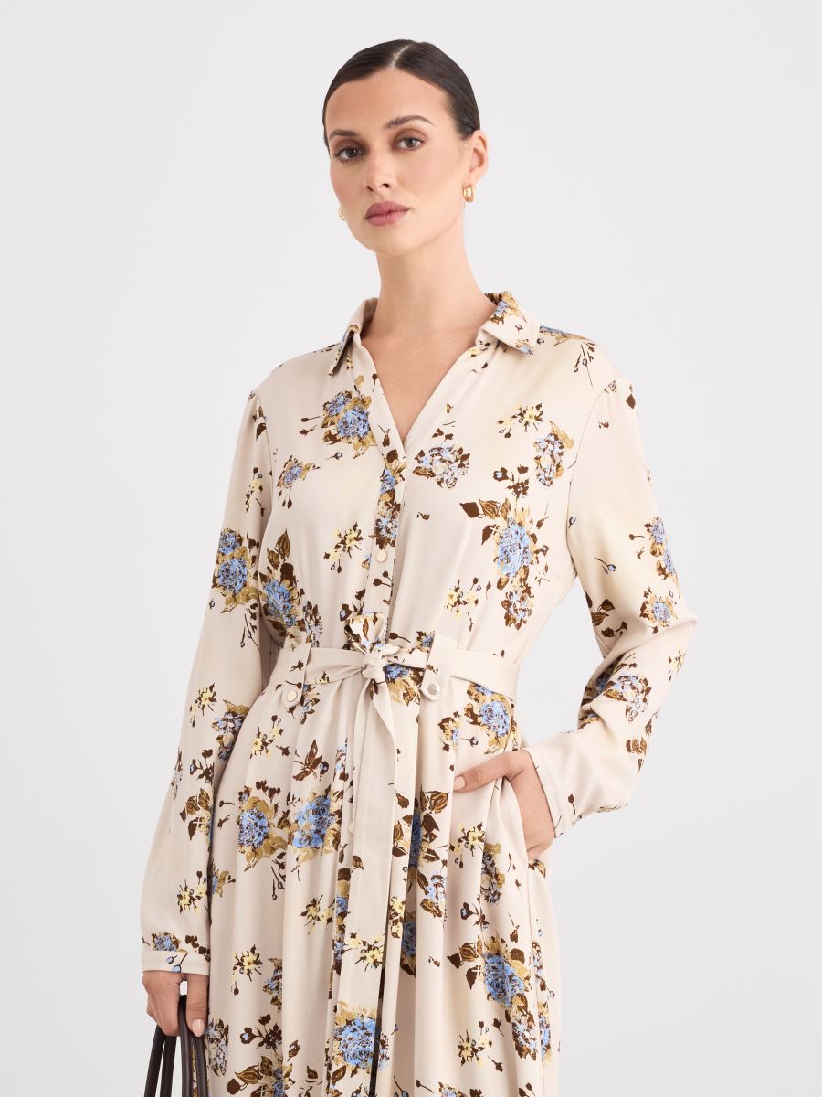 Szmizjerka midi w kwiaty Szmizjerka midi w kwiaty - wielobarwny - MOHITO