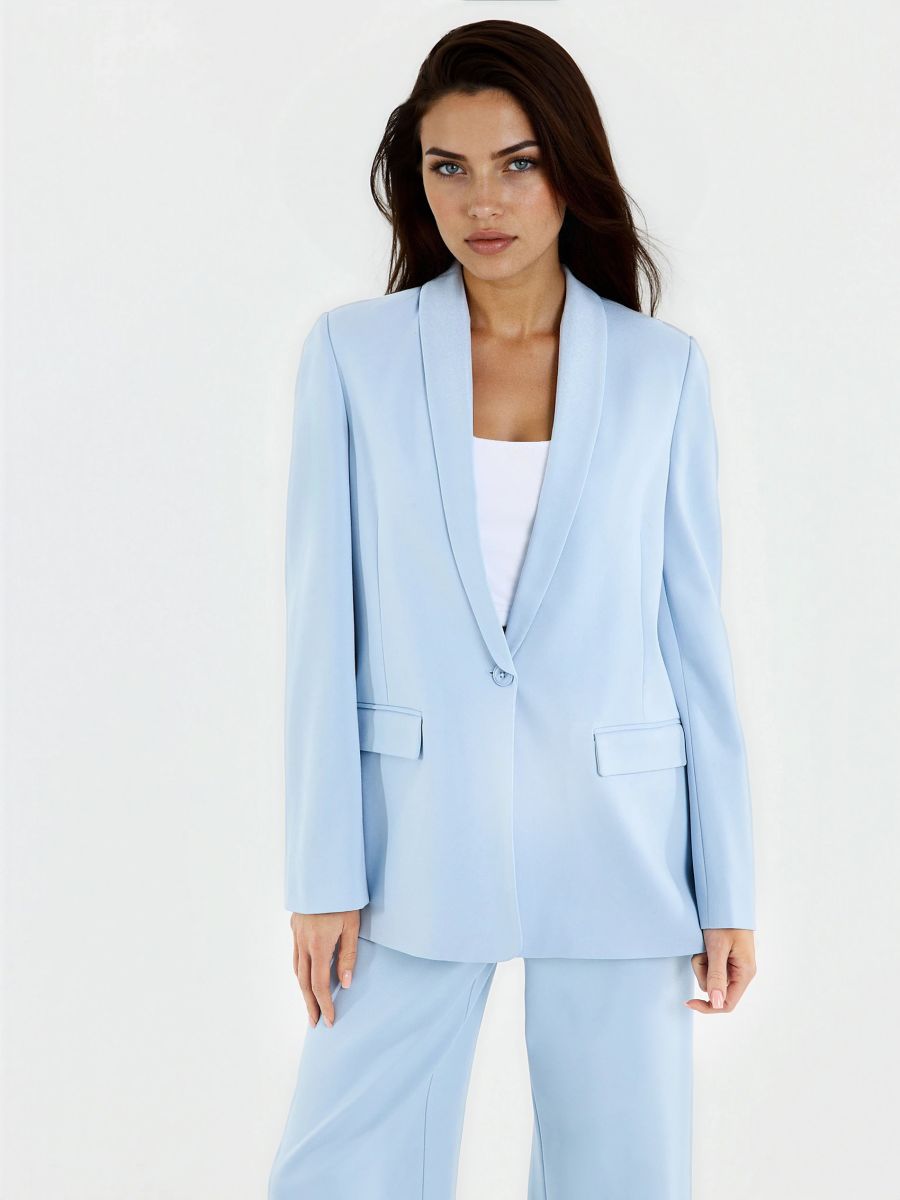 Błękitna marynarka - błękitny - MOHITO