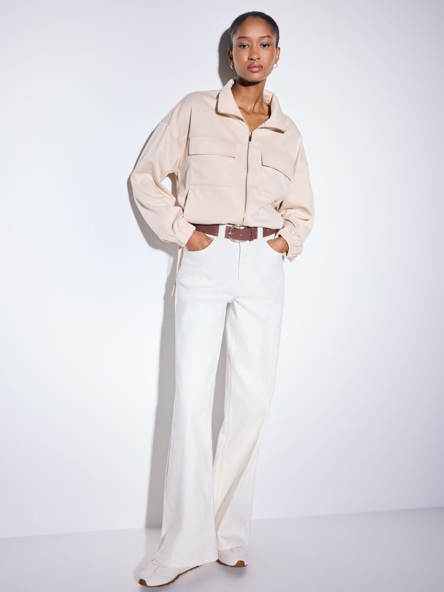 Beżowa bluza z zamkiem Beżowa bluza z zamkiem - beżowy - MOHITO