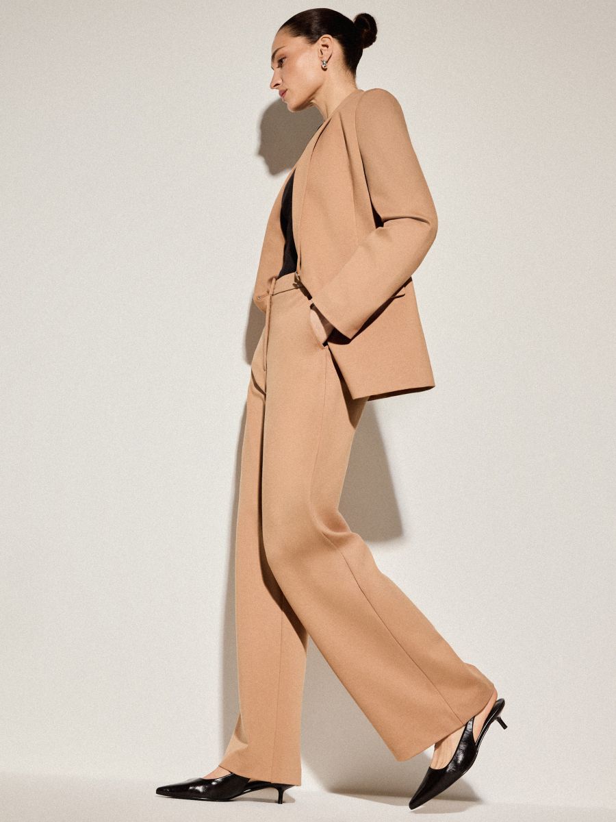 Pantaloni cu croi larg Pantaloni cu croi larg - Beige - MOHITO