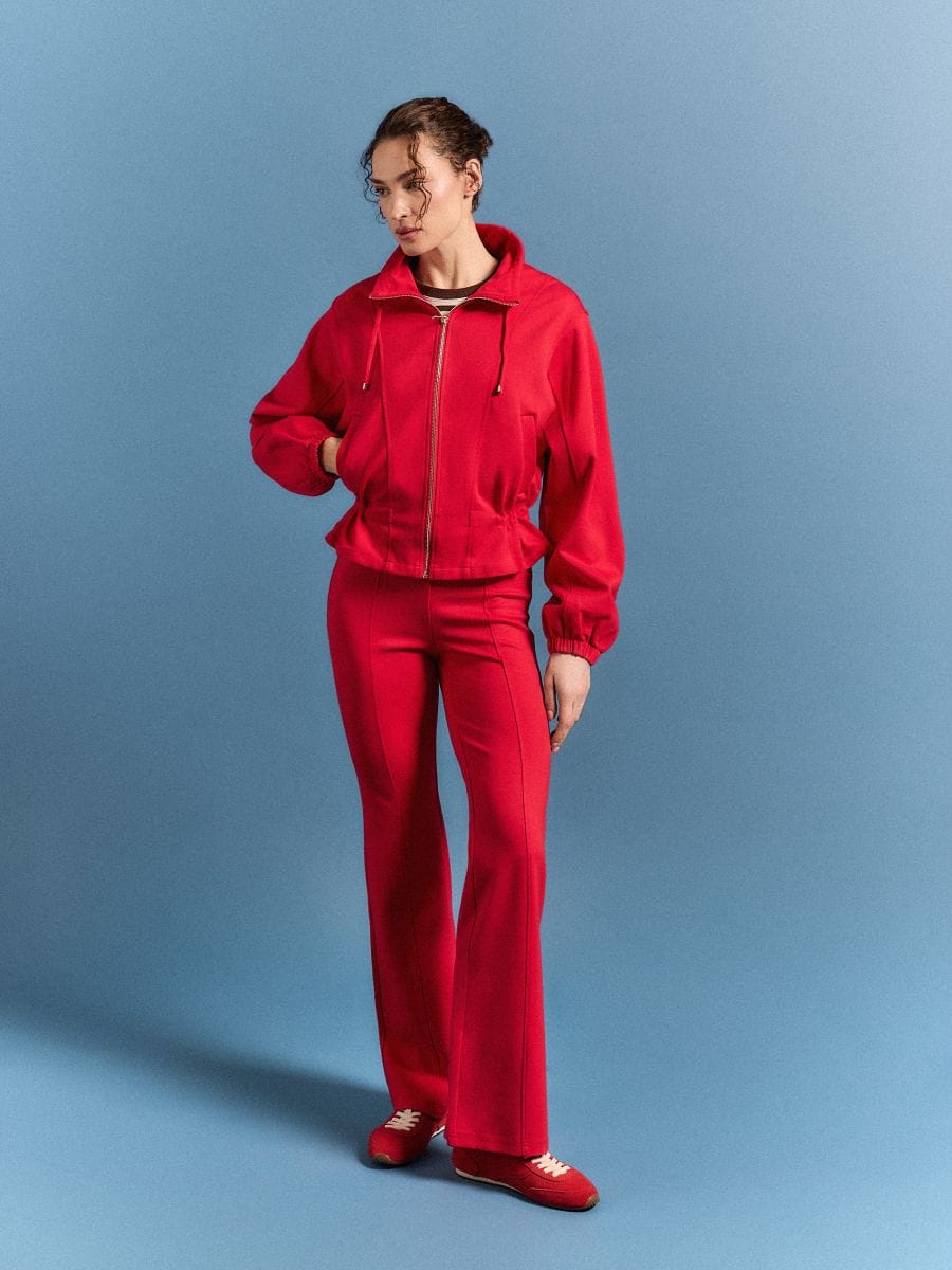 Pantaloni flare - Roșu - MOHITO